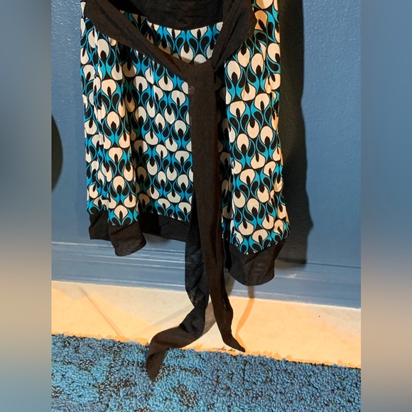 Bright blue peacock inspired dress by Inc size M NWT - Picture 8 of 11